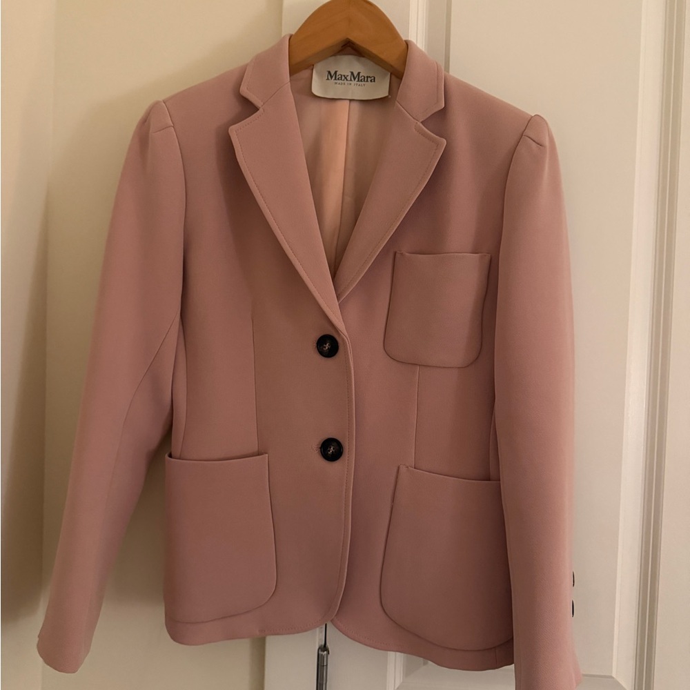 MaxMara Dusty Pink Tailored Wool-Blend Blazer and Pants
